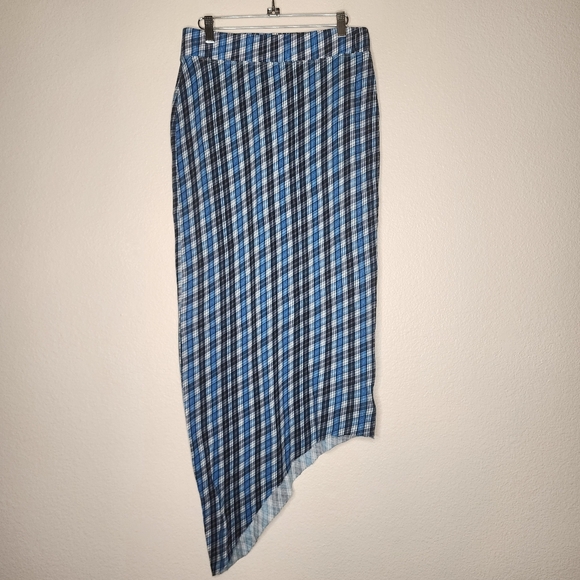 Frank & Eileen Tee Lab Limited Edition Plaid Asymmetrical Maxi Skirt M - Picture 2 of 7